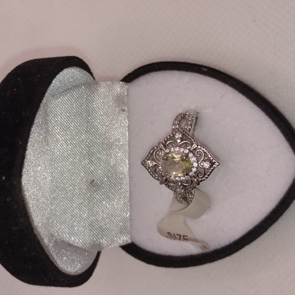 BOMB PARTY BEYOND CHARMING LAB CREATED CITRINE RHODIUM PLATING - Picture 1 of 7